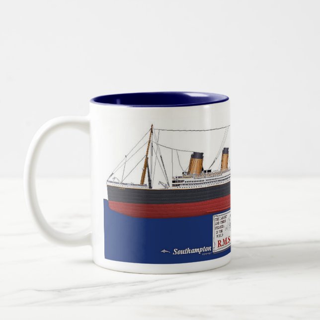 RMS Titanic Två-Tonad Mugg (Vänster)