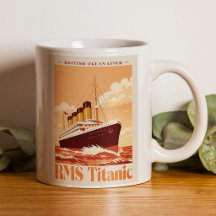 RMS Titanic Vintage Affisch. Retro Oceanångare Kon