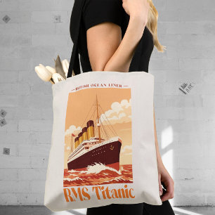 RMS Titanic Vintage Affisch. Retro Oceanångare Kon Tygkasse