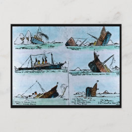 RMS Titanic Vintage Illustration of Sinking Vykort