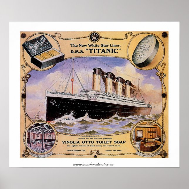RMS Titanic Vintage Soap Ad Poster (Framsidan)