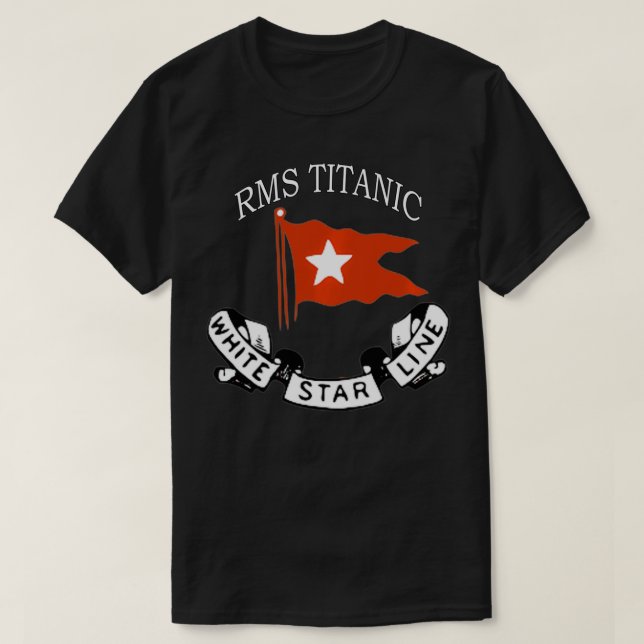 RMS Titanic White Star Line Logotyp Frakt Atlantic T Shirt (Design framsida)