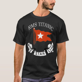 RMS Titanic White Star Line Logotyp Frakt Atlantic T Shirt