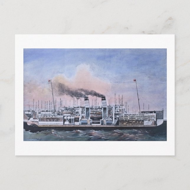 RMS Titanics interna illustration vintage Vykort (Framsida)