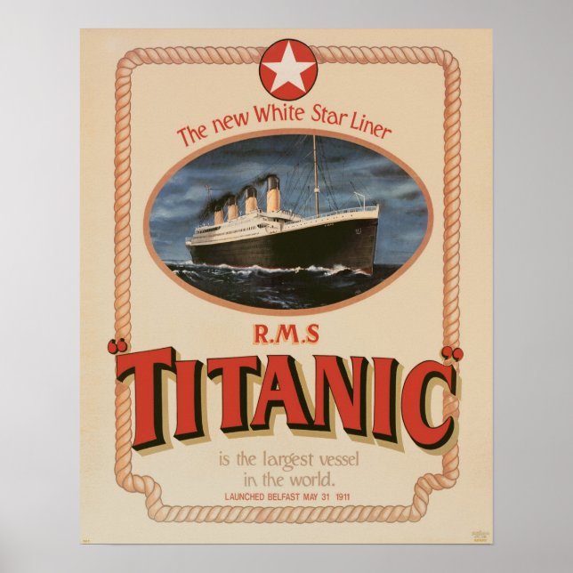 RMS-titanPoster med vit stjärna Poster (Framsidan)