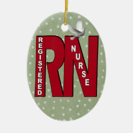 RN BIG RED REGISTERED NURSE JULGRANSPRYDNAD KERAMIK