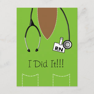 RN Black Nurse Studenten bjudande SCrub Lime #9 Inbjudningar