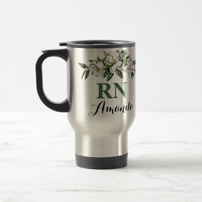 RN Blomsterbukett Grönska Magnolia Examen Mugg (Vänster)