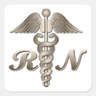 RN Caduceus Fyrkantigt Klistermärke