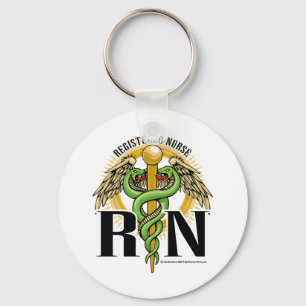 Rn-Caduceusgrönt Nyckelring
