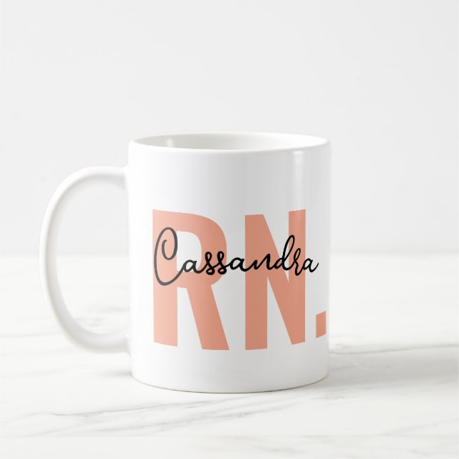 RN Coffee Mugg med Namn ・Registered Nurse Gifts (Vänster)