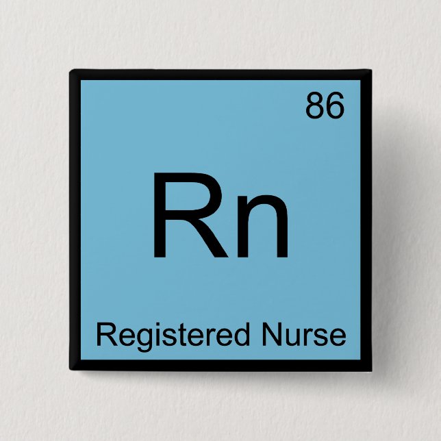 Rn - Inslag-symbol för registrerat sjukkemi Knapp (Framsida)