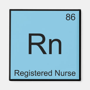 Rn - legitimerad sjuksköterske Kemiskt Element Sym Magnet