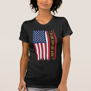 Rn Long Term Care Nurse American Flagga T Shirt