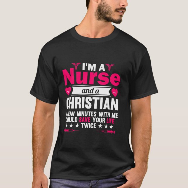 RN LVN CNA Nurse Grad Christian Coola Nursing Grad T Shirt (Framsida)