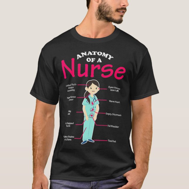 RN LVN Nurse Anatomy SCrub Coola Nursing Student T Shirt (Framsida)