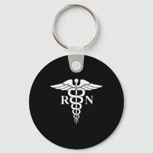 Rn Nurse Caduceus Medical Symbol Nursing Logotyp G Nyckelring