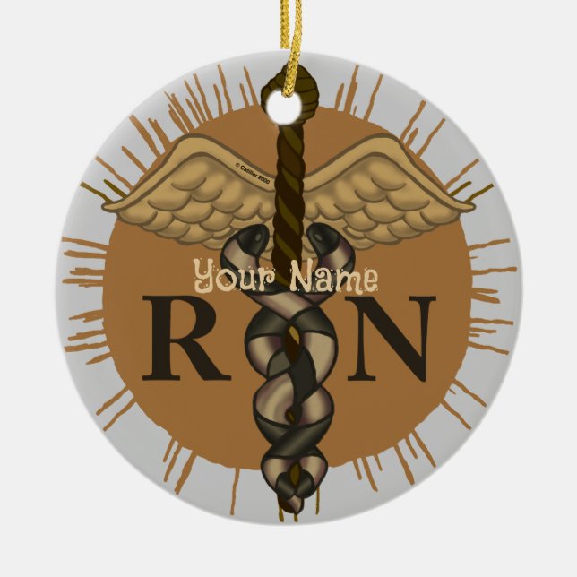 RN Nurse Caduceus Ornament (Framsidan)