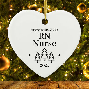 RN Nurse Första julvården Julgransprydnad Keramik