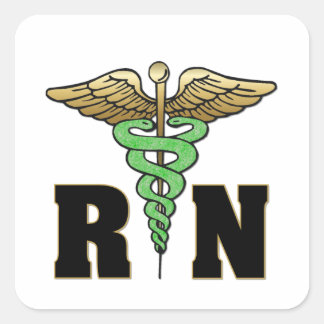 RN Nurse Fyrkantigt Klistermärke