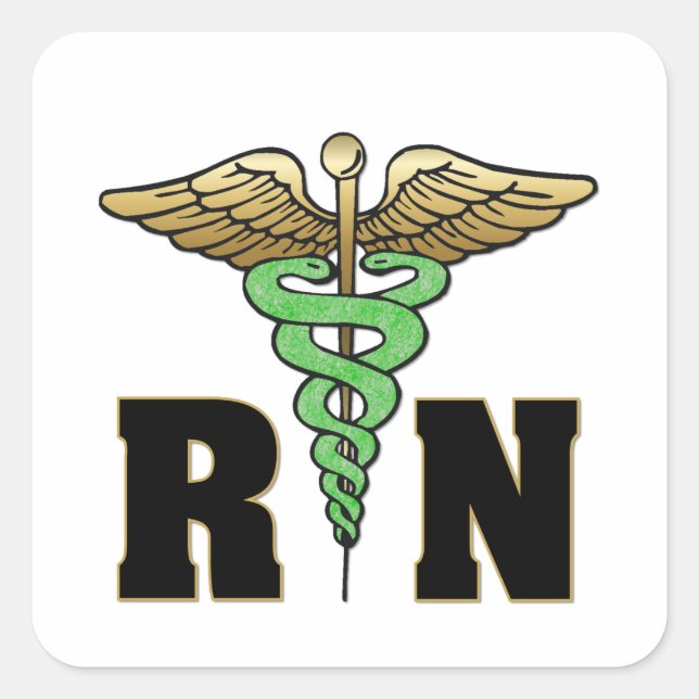 RN Nurse Fyrkantigt Klistermärke (Framsida)