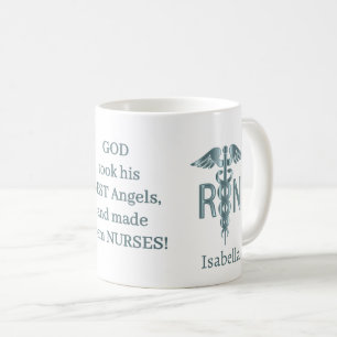 RN Nurse Gift - Personalize - Teal Kaffemugg