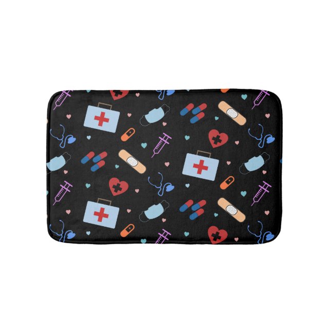 RN Nurse Nursing Student | Doktor Medical Mönster Badrumsmatta (Framsidan)