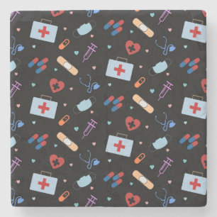 RN Nurse Nursing Student   Doktor Medical Mönster Stenunderlägg