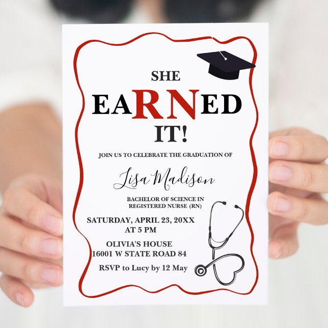 RN Nurse Studentfest Inbjudningar (Skapare uppladdad)