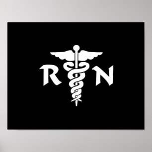 RN Nurses och Medicinsk symbol Poster