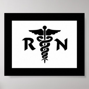 RN Nurses och Medicinsk symbol Poster