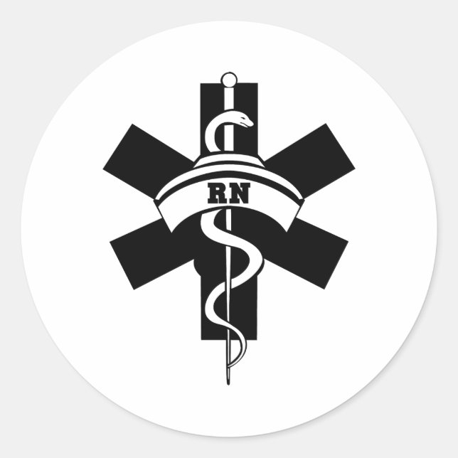 RN Nurses Runt Klistermärke (Framsida)