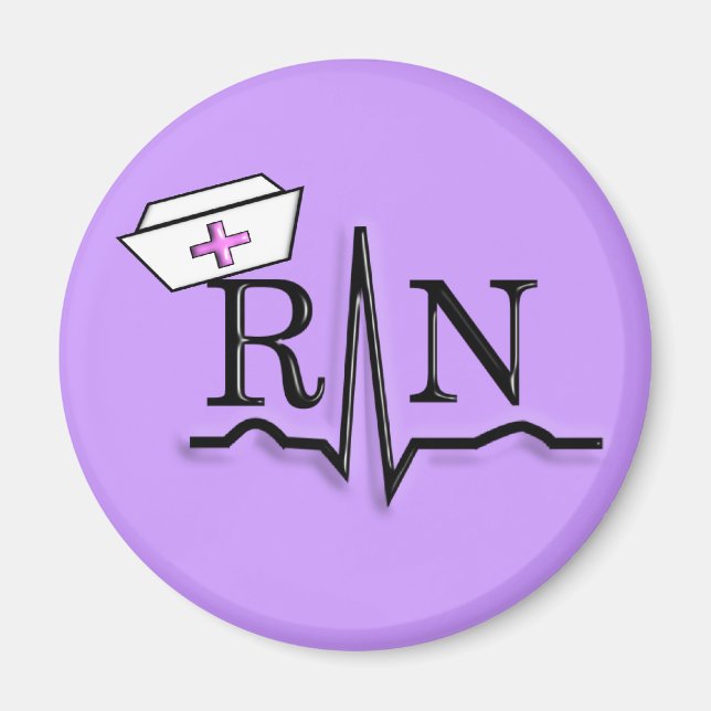RN QRS Nurse Cap Design Magnet (Framsidan)