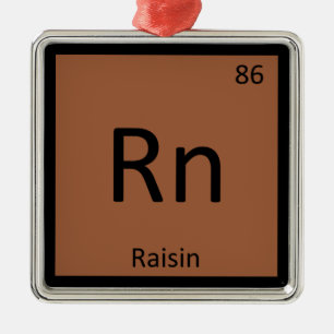 Rn-Raisin Fruit Chemistry Periodic Bord Symbol Julgransprydnad Metall