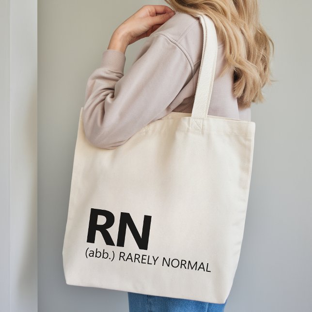 RN Rarely Normal Nursing Tote Bag Gift for Her Tygkasse (RN Rarely Normal Healthcare Tote Bag Graduation Gift, Modern Script RN Nurse Tote Bag Gift)