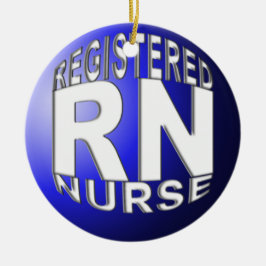 RN REGISTERED NURSE BLUE CHRISTMAS BOLL ORNAMENT