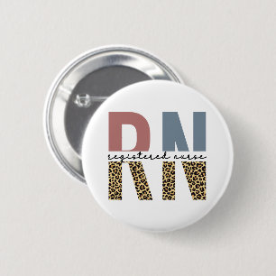 RN Registered Nurse Cheetah Print Nurse Studenten Knapp