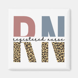 RN Registered Nurse Cheetah Print Nurse Studenten Magnet