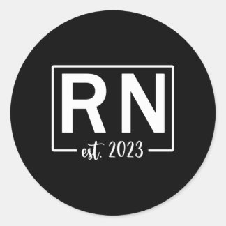 Rn Registered Nurse Est 2023 New Nurse Runt Klistermärke