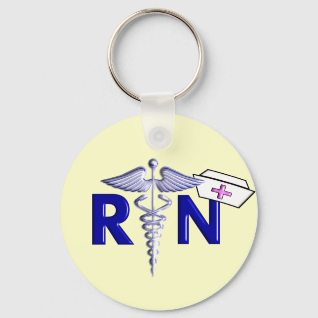 RN (Registered Nurse) Gifts-Embossed Stil Nyckelring (Framsida)