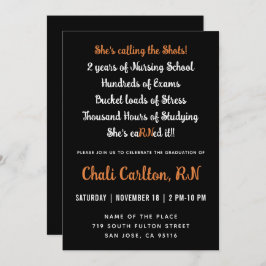 RN Registered Nurse Leopard Typography Studenten Inbjudningar