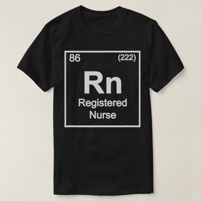 Rn Registered Nurse Periodic Bord Inslag Science T Shirt (Design framsida)