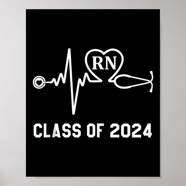 Rn Registered Nurse Studenten Class of 2024 Nursi Poster (Framsidan)