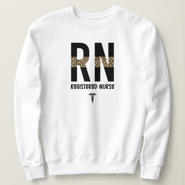 RN Registrerad Nurse Cheetah Nurse Studenten T Shirt (Design framsida)