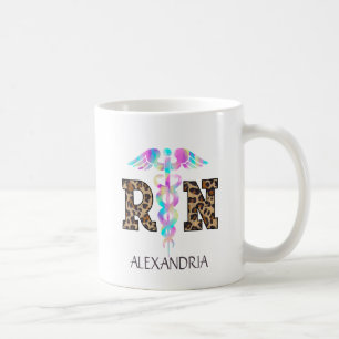 RN, registrerad Nurse Leopard Kaffemugg