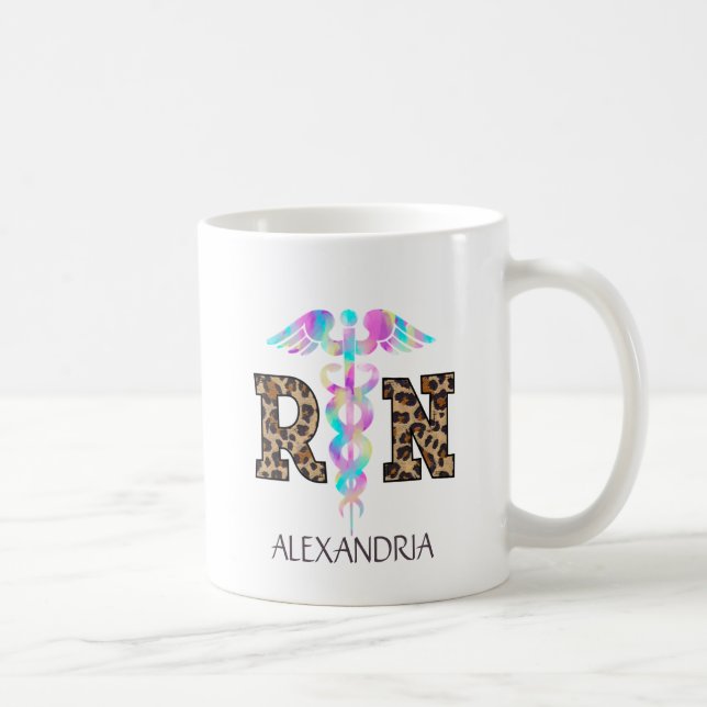 RN, registrerad Nurse Leopard Kaffemugg (Höger)