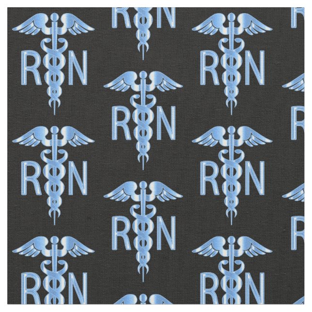 RN Registrerad sjuksköterska - Blå Mönster Tyg (Närbild)