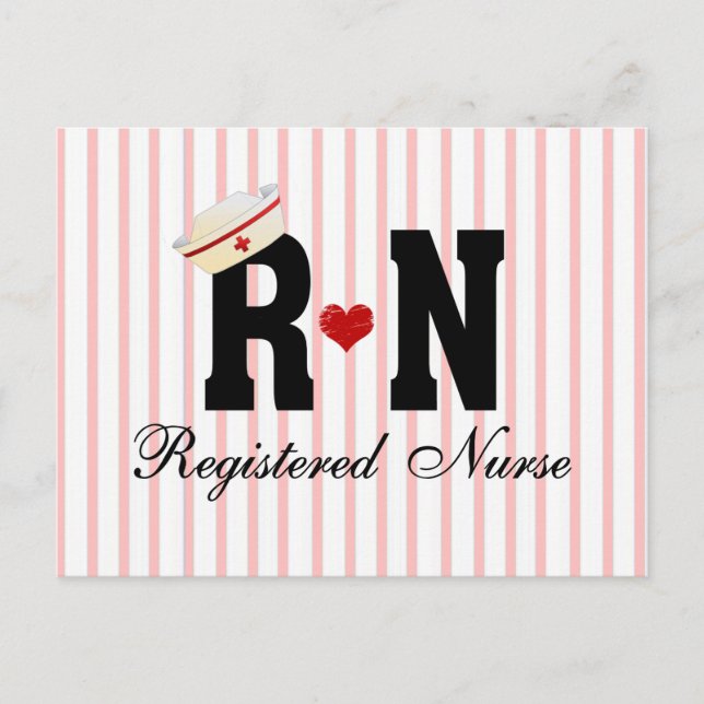 RN Registrerad sjuksköterska Vykort (Framsida)