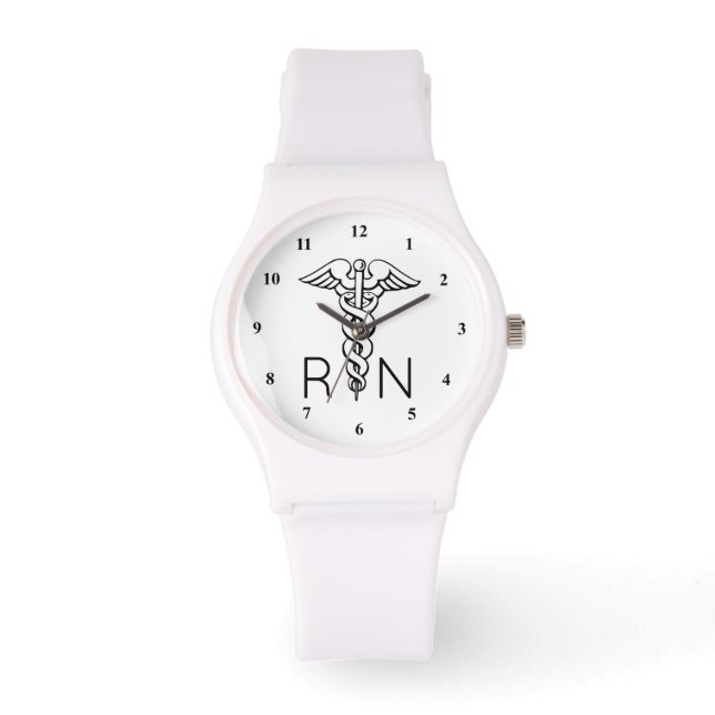RN Registrerad sjuksköterska Watch | Caduceus Symb Armbandsur (Framsida)