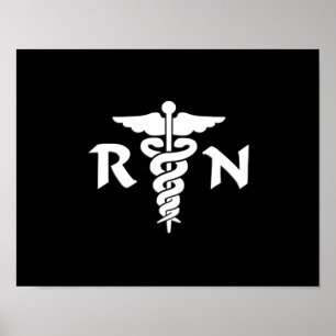Rn-sjuksköterskor och medicinsk symbolaffisch poster